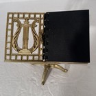 Vintage Mini Brass Music Stand With Pages Sheet photo Display Stand 5 25 x5 7 8 