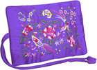 Embroidery Travel Jewelry Bag Roll Embroidered Flower And Bird Brocade Organizer