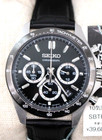 Seiko Selection Sbtr021 Spirit Chronograph Men s Quartz Watch Black Leather Gift