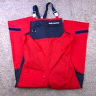 Vintage Helly Hansen Sailing Bibs Pants Women Xs 38 Overalls Made In Ireland Red