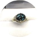 Lovel - Blue-green Indicolite Tourmaline Ring - 14k Solid Yellow Gold Filigree  