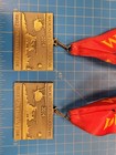 Lot 2 Wounded Warrior 2014 Half Marathon 10k Race Finisher Medals   Red Ribbons