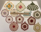 Lot 13 Vintage Crocheted Potholders Handmade Hot Pads Flowers Round Grandmacore