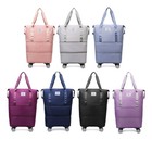 28-58l Large Expandable Rolling Duffle Bag W  Detachable Wheels Carry On Luggage