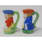 Vintage Porcelain Salt   Pepper Shakers Set With Handles Imperial Couple Japan