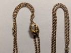 Antique Victorian Pocket Watch Chain necklace Hook Slide Pearl 30  8 4g Gold