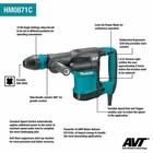 Makita Hm0871c 220v 12 Lb  Sds-max Avt Corded Demolition Hammer  10 Amp