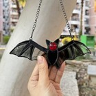 Bat Stained Glass Window Hanging Halloween Bat Suncatcher For Home Decor Art Han