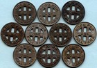 Lot Of 10 1924 Honolulu  hawaii  Rapid Transit Co  One Full Fare Tokens