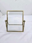 Vintage Brass Glass Countertop Sign Picture Frame