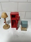 Kidkraft Wooden Dollhouse Furniture Kitchen Refrigerator Lamp Computer  Barbie