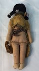 Native American Cloth Doll  Leather And Beaded Dress  Hand Stitched Face 9    Tall