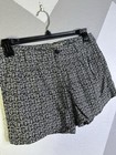 Banana Republic Womens Shorts Sz 6 Black White Low Rise Chino Flat Front Viscose