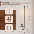 Metal Wall Candle Sconce Holders Set Of 2 - Brass Finish Pillar Candle Holder