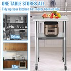 24 X 24 In Stainless Steel Kitchen Worktable Shelves Commercial Work Bench Table