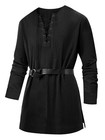Medieval Pirate Costume Tunic For Men - Renaissance Viking Lace-up Shirt  Larp H