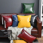 Faux Leather Throw Pillow Case Square Luxury Cushion Covers Bar Sofa Home Decor