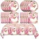 41pcs Pink Christmas Party Tableware Set - And Pink Xmas Tree Santa Claus