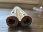 Vintage Wooden Kaval Balkan Double Flute Hand Carved Light Wood Wind Instruments