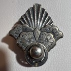 Vintage Native American Style Brooch Silver Tone Abstract Angel Etching Detail