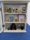 Shadowbox With Lot Of 14 Mini Perfume Bottles Versace Ysl  Muegler Estee L