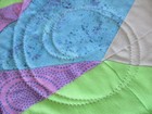 Storm At Sea Quilt Handmade 94  X 72  Blue Green Magenta Quilted Waves Cotton