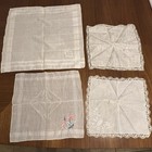 Vintage Handkerchief Lot Including Lace  Embroidered Flowers  And Monogram F