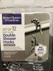 Better Homes   Garden Chrome Rollerball Double Shower Curtain Hooks Set 12 New