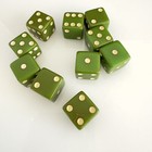 Set Of 10 Vintage Green Bakelite Dice