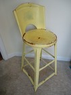 Vintage Farmhouse Kitchen Metal Stool Shabby Chic Chippy Paint Plant Stand