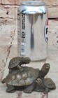 Original Mother Turtle With Baby Hatchling Bronze Sculpture Reptile Sea Figurine