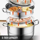 Stainless Steel Dumpling Steamer 5-titer Electric Grill Stove Dia-11 8 for Cook