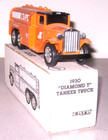 Nip Vintage 1991 Ertl Orange Diamond D 1930 Tanker Truck Bank With Key   Box