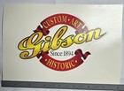 Rare Gibson Custom Art   Historic Water Slide Decal Vintage Factory Dealer Item