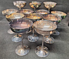 El De Uberti Silver Plated Goblet Champagne Sherbet Stem Set Of 2  50s Vtg Italy