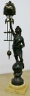 Very Rare Antique French Mystery Swinging Pendulum Lady Figural Table Clock