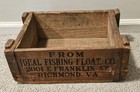 Antique Ideal Fish Float Co  Wooden Crate Franklin Street Richmond Va