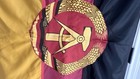 Vintage 1985 East German Ddr Gdr Flag Window Banner Original Label Cold War
