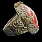 Ancient Afghanistan Old Carnelian Agate Intaglio Stone Solid Silver Ring
