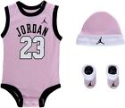 3 Pc Nike Jordan Baby Girls Gift Set  6-12 Months  Pink Bodysuit Booties B13 Mpa