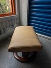 Ekornes Stressless Batick Latte Colored Leather Ottoman   Tilt Function
