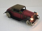 Antique C  1933 Marx Mechanical Tin Lithographed Windup Coupe  W Lights