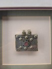 Antique 19thc Tibetan Silver Gau Amulet Box Pendant Framed Coral Turquoise Gem