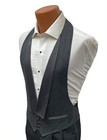 Men s Grey Tuxedo Vest With Satin Lapels Open Back Wedding Morning Dress Large