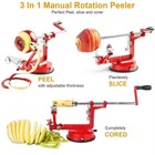 3 In 1 Heavy Duty Fruit Peeler Apple Peeler Corer Slicer Potato W  Suction Base