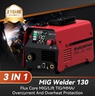 Arccaptain 130a Mig Welder 3-in-1 Digital Flux Core Mig lift Tig Mma Portable Us