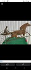 Antique Weathervane Copper Sulky Jockey Horse  W buggy   