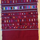 Guatemalan Table Runner    X 46     Maroon Colorful Hand Embroidery Handwoven