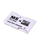 Dual Slot Microsd To Ms Pro Duo Adapter For Sony Psp  Converts 2-microsd Or Micr