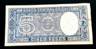 Chile Central Bank Banknote Currency Money Bill 5 Pesos